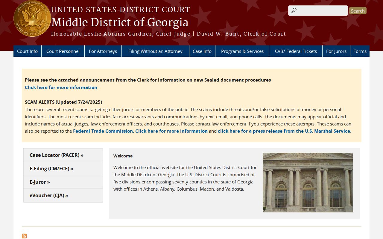 Middle District of Georgia federal court for Worth County cases