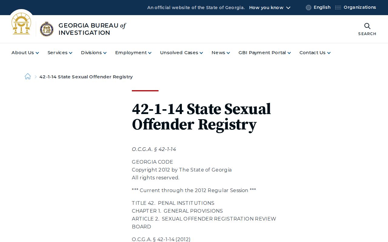 Georgia sex offender risk classification information